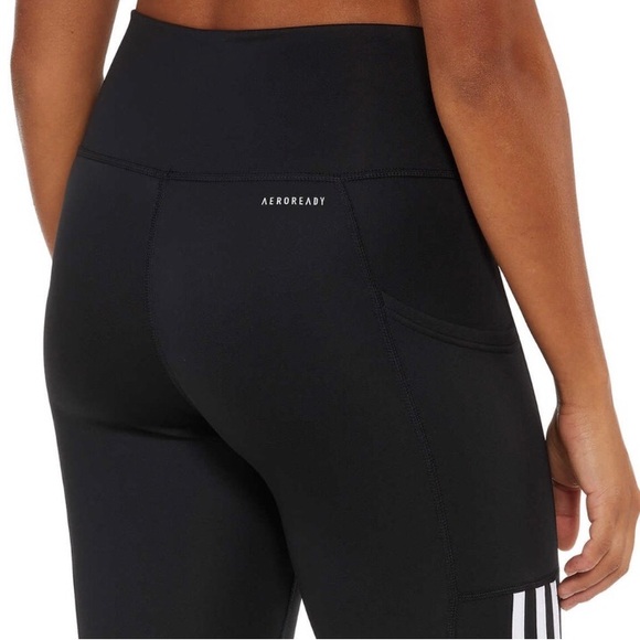 Adidas aeroready 3-Stripes 7/8 Side Pocket High Rise Tights S - Picture 2 of 16